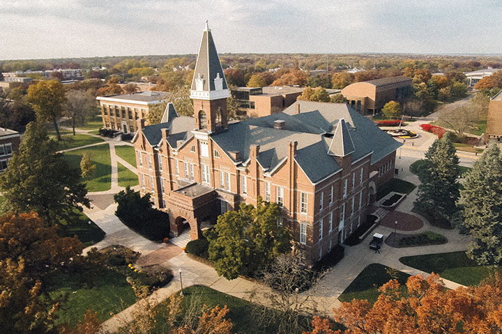 Aerial view of Old Main