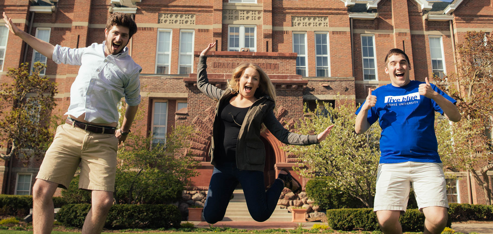 Happy Students in front of Old Main