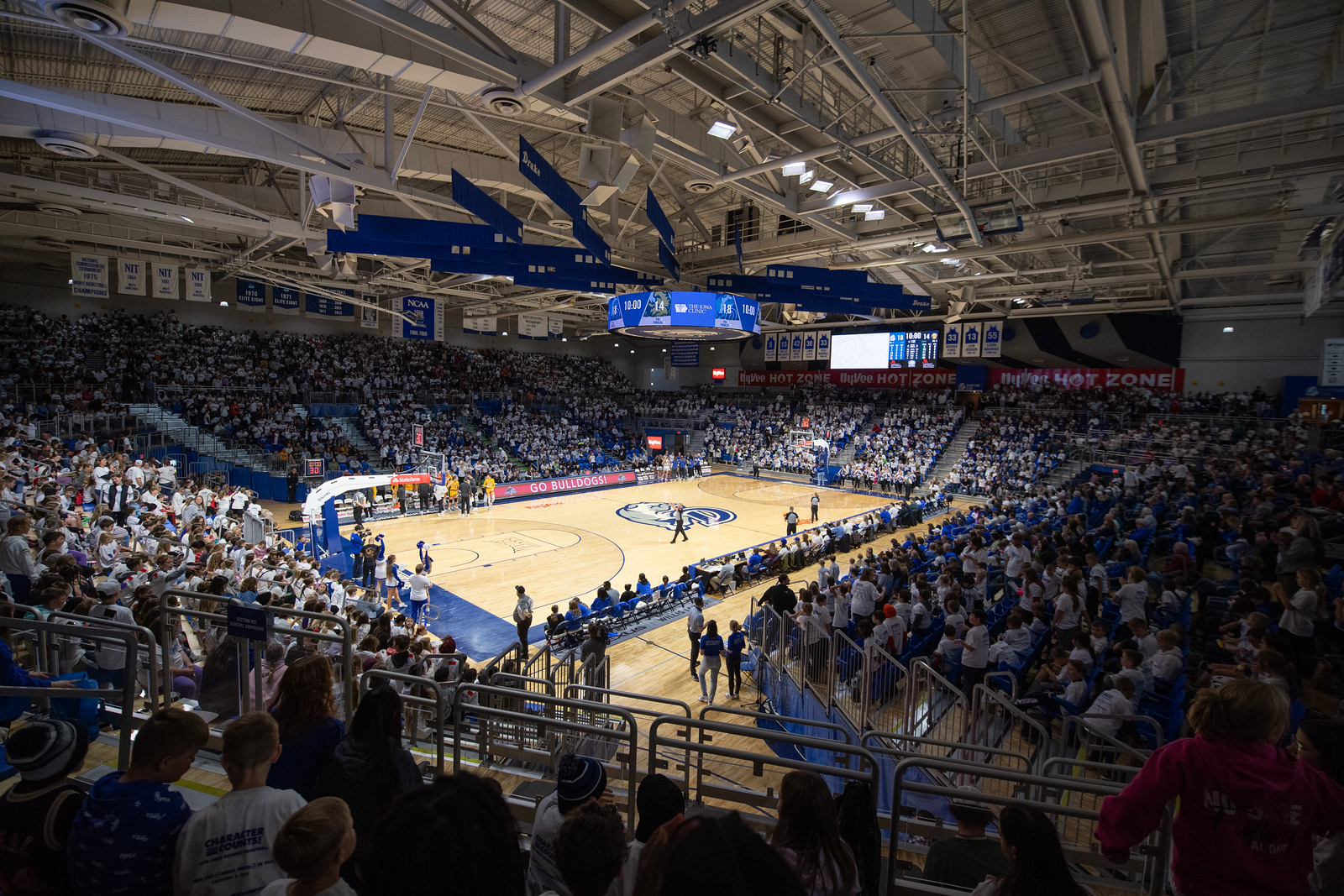 Interior Knapp Center during a Drake University Womens Basketball game